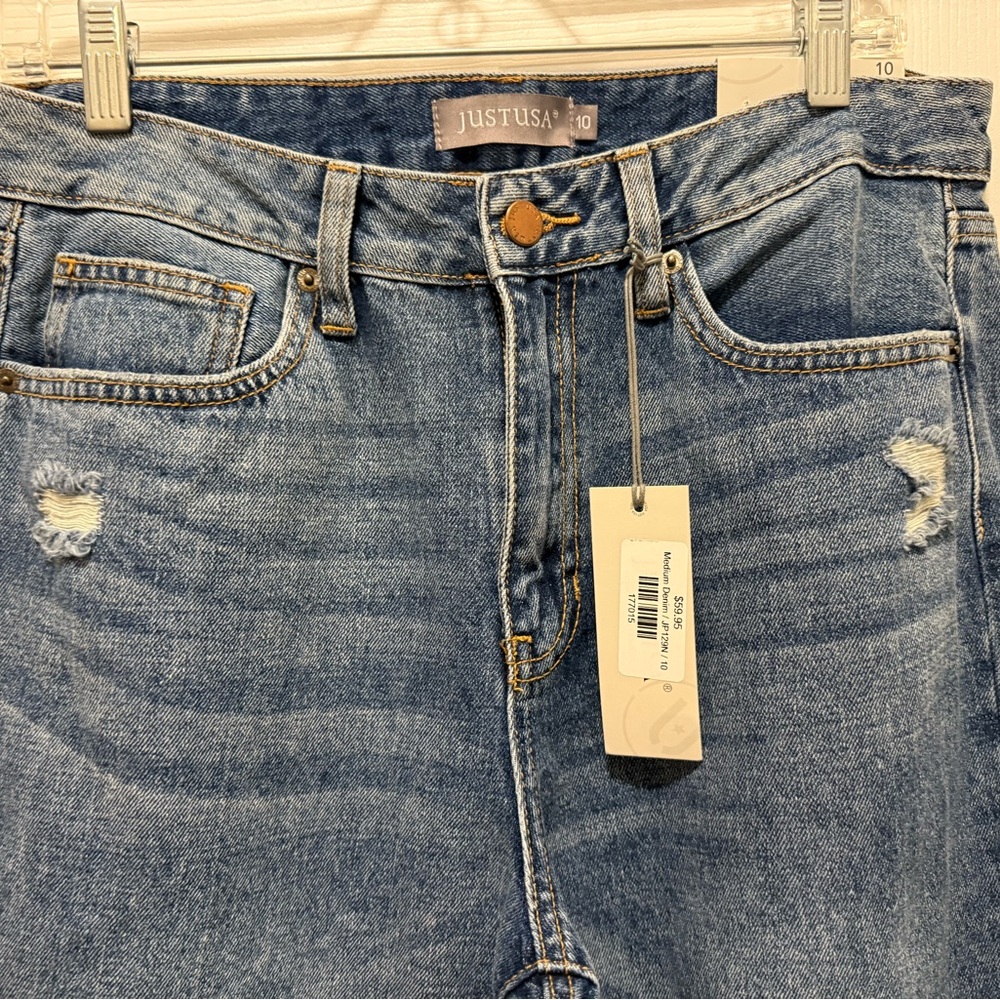 JUST USA Medium Denim Distressed Jeans for Women - Picture 4 of 10